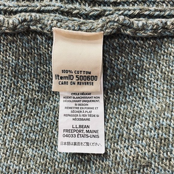 LL Bean Women's Size 3X Green Cardigan Open Front Oversized Heavy Knit - Picture 2 of 10